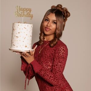 Women's Red Animal Print Maxi Dress - Elegant Long Sleeve Style